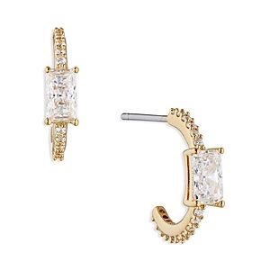 Nadri Tennis Small Emerald Cut Hoop Earrings- 4660869