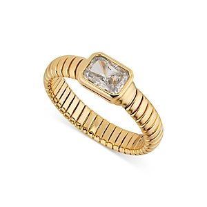 Nadri Tennis Omega Flex Ring in 18K Gold-Plated- 4660909