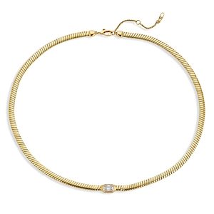 Nadri Tennis Omega Collar Necklace in 18K Gold-Plated, 16- 4660907