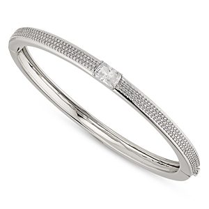 Nadri Tennis Pave Hinge Bangle Bracelet- 4660862