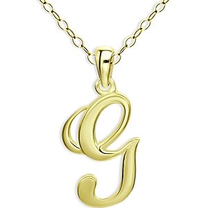 Aqua Polished Script Initial Pendant Necklace in 18K Gold-Plated Sterling Silver, 15.5 - 100% Exclusive- 4631551