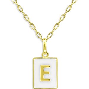 Aqua Rectangle Initial Pendant in 18K Gold-Plated Sterling Silver, 15.5 - 100% Exclusive- 4631594