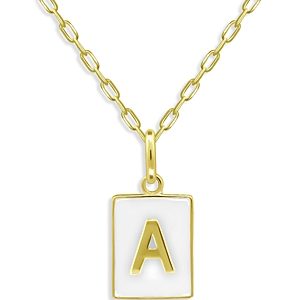 Aqua Rectangle Initial Pendant in 18K Gold-Plated Sterling Silver, 15.5 - 100% Exclusive- 4631594