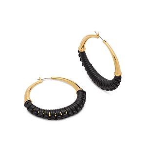 kate spade new york Bohemia Leather Hoop Earrings- 4630892