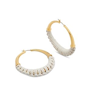 kate spade new york Bohemia Leather Hoop Earrings- 4630892