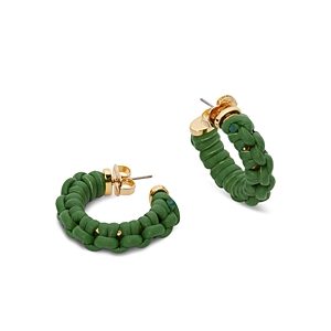 kate spade new york Bohemia Leather Small Hoop Earrings- 4630891