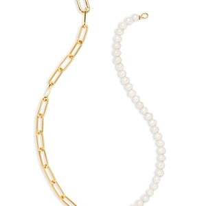 Kendra Scott Ashton Link & Gemstone Beaded Collar Necklace in Gold Tone, 17.5- 4623913