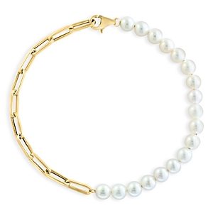 Bloomingdale's 14K Yellow Gold Cultured Freshwater Pearl Bracelet - 100% Exclusive- 4613004