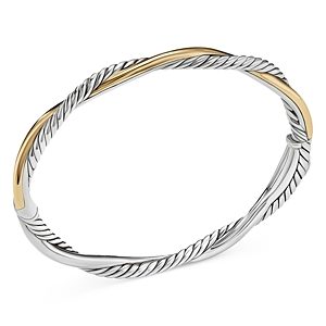 David Yurman Petite Infinity Bracelet in Sterling Silver with 14K Yellow Gold- 4556070