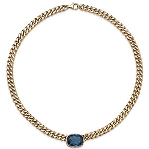 Bloomingdale's London Blue Topaz & Diamond Statement Necklace in 14K Yellow Gold, 17 - 100% Exclusive- 4668490