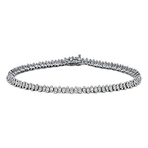 Suzanne Kalan 18K White Gold Princess Diamond Tennis Bracelet- 4336264