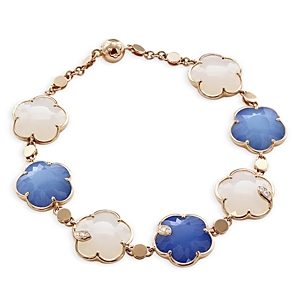 Pasquale Bruni 18K Rose Gold Ton Joli Multi Stone & Diamond Flower Link Bracelet- 4383435