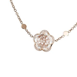 Pasquale Bruni 18K Rose Gold Bon Ton Rock Crystal & Diamond Flower Sautoir Necklace, 40- 4319679