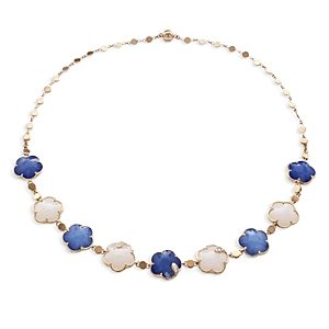 Pasquale Bruni 18K Rose Gold Ton Joli Multi Stone & Diamond Flower Collar Necklace, 16.5- 4383436