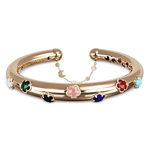 Pasquale Bruni 18k Rose Gold Luna in Fiore Bracelet with Rainbow Gemstones & Diamonds- 4450383