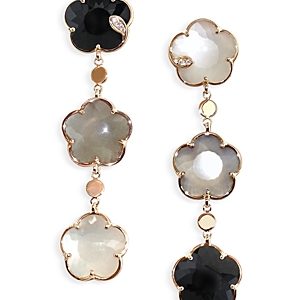 Pasquale Bruni 18K Rose Gold Bouquet Lunaire Multi Stone & Diamond Flower Drop Earrings- 4383441