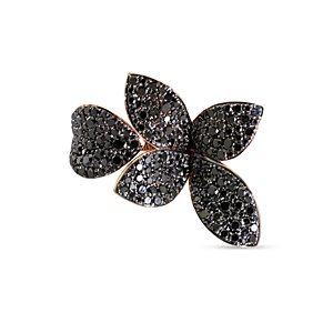 Pasquale Bruni 18K Rose Gold Giardini Segreti Five Leaves Flower Ring with Black Diamonds, 3.46 ct. t.w.- 4383445