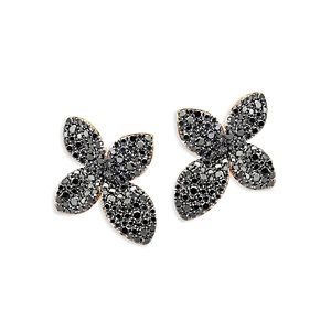 Pasquale Bruni 18K Rose Gold Giardini Segreti Black Diamond Flower Stud Earrings- 4383446