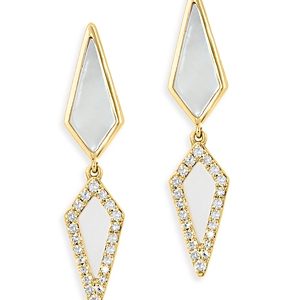 Bloomingdale's Mother of Pearl & Diamond Drop Earrings in 14K Yellow Gold - 100% Exclusive- 4676723