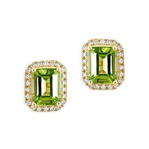 Bloomingdale's Peridot & Diamond Stud Earrings in 14K Yellow Gold - 100% Exclusive- 4676762