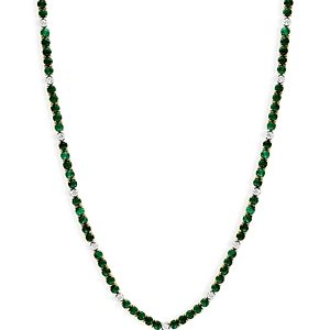 Bloomingdale's Malachite & Diamond Tennis Necklace in 14K Yellow and White Gold, 16 - 100% Exclusive- 4676763