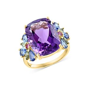 Bloomingdale's Amethyst & Multicolor Sapphire Ring in 14K Yellow Gold- 100% Exclusive- 4676780