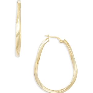 Argento Vivo Oval Twist Hoop Earrings- 4631219