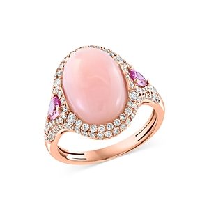 Bloomingdale's Pink Opal, Pink Sapphire & Diamond Cabochon Ring in 14K Rose Gold - 100% Exclusive- 4676805