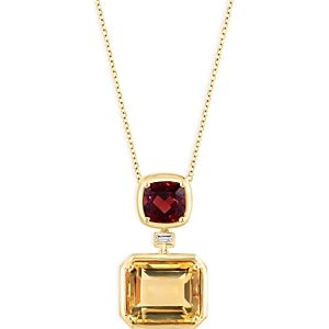 Bloomingdale's Citrine, Garnet & Diamond Accent Pendant Necklace in 14K Yellow Gold, 16-18 - 100% Exclusive- 4676804