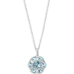 Bloomingdale's Aquamarine & Diamond Pendant Necklace in 14K White Gold, 16-18 - 100% Exclusive- 4676797
