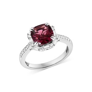 Bloomingdale's Rhodolite and Diamond Halo Ring in 14K White Gold - 100% Exclusive- 4676817