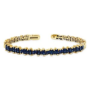 Suzanne Kalan 18K Yellow Gold Fireworks Blue Sapphire Cuff Bracelet- 4347174