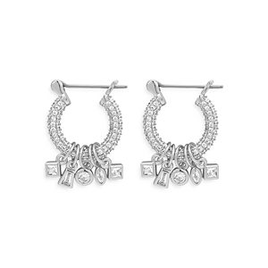 Luv Aj Bezel Stone Shaker Hoop Earrings- 4682849