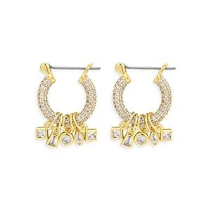 Luv Aj Bezel Stone Shaker Hoop Earrings- 4682849
