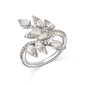 Bloomingdale's Diamond Leaf Bypass Ring in 14K White Gold 1.50 ct. t.w.- 4681035