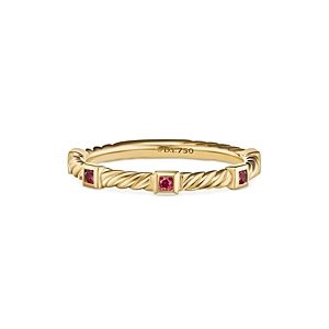David Yurman 18K Yellow Gold Cable Sapphire Stack Band Ring- 4556040
