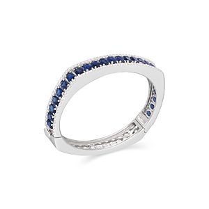 Miseno Jewerly 18K White Gold Diamond & Blue Sapphire Procida Bangle Bracelet- 4607665