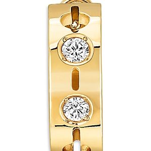 Dinh Van 18K Yellow Gold Pulse Diamond Hoop Earrings- 4682896