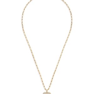 Dinh Van 18K Yellow Gold Double Coeurs Diamond Pendant Necklace, 17.7- 4682893
