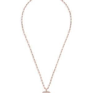 Dinh Van 18K Rose Gold Double Coeurs Diamond Pendant Necklace, 17.7- 4682895