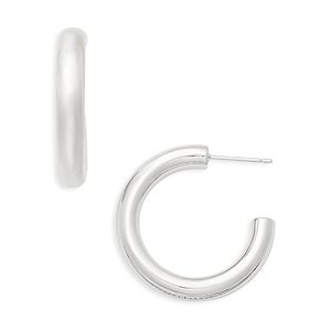Aqua 5x30 Sterling Silver Plated Hoop Earrings - 100% Exclusive- 4633938