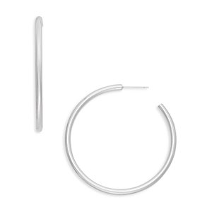 Aqua 3x50 Sterling Silver Plated Hoop Earrings - 100% Exclusive- 4633937