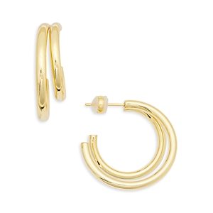 Aqua Doubled Hoop Earrings in 18K Gold-Plated - 100% Exclusive- 4633935