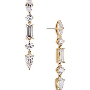 Nadri Invitation Only Cubic Zirconia Linear Drop Earrings- 4686647