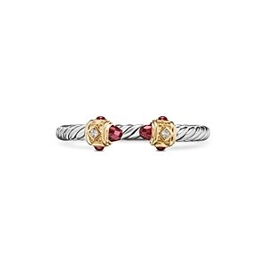 David Yurman Renaissance Ring in Sterling Silver with Rhodolite, 14K Yellow Gold & Diamonds- 4556129
