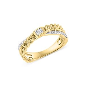Bloomingdale's Diamond Crossover Link Ring in 14K Yellow Gold, 0.15 ct.t.w. - 100% Exclusive- 4670828