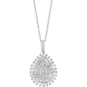 Bloomingdale's Diamond Teardrop Burst Pendant Necklace in 14K White Gold, 1.50 ct.t.w. - 100% Exclusive- 4670836
