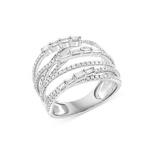 Bloomingdale's Diamond Crossover Ring in 14K White Gold, 0.90 ct.t.w. - 100% Exclusive- 4670835