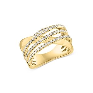 Bloomingdale's Diamond Crossover Ring in 14K Yellow Gold, 0.80 ct.t.w. - 100% Exclusive- 4670840
