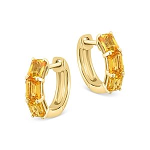 Bloomingdale's Yellow Sapphire Huggie Hoop Earrings in 14K Yellow Gold-100% Exclusive- 4670818